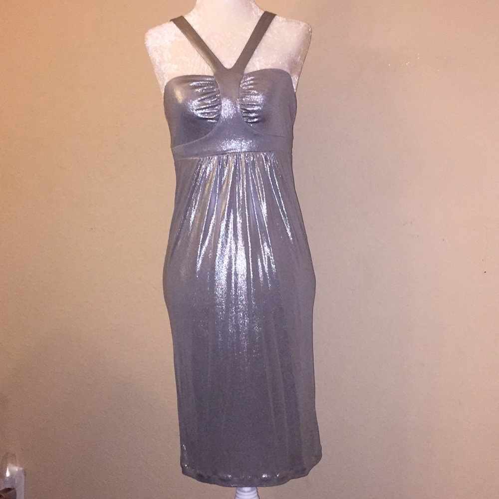 Kenneth Cole New York Evening Silver Dress